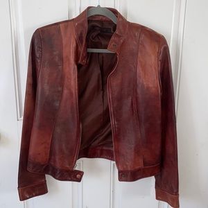 Brown Lafayette 148 leather jacket